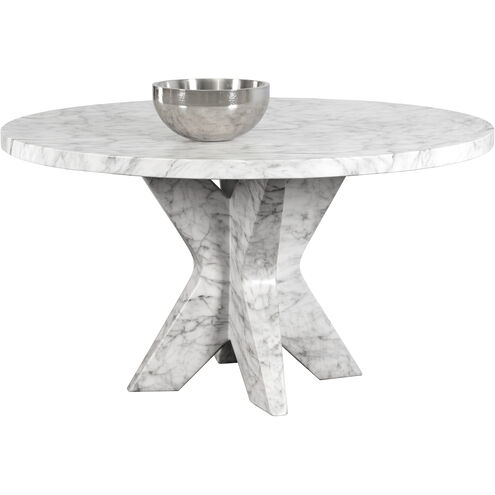 Cypher Marble Look / White Outdoor Dining Table Base